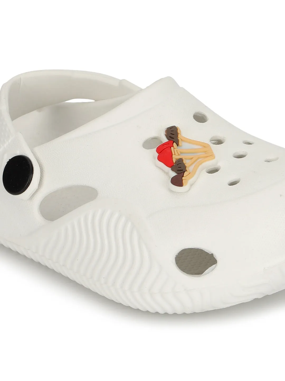 White Stylish Slip-On Clogs For Kids-Unisex (TC-LCLOG1-WHT)