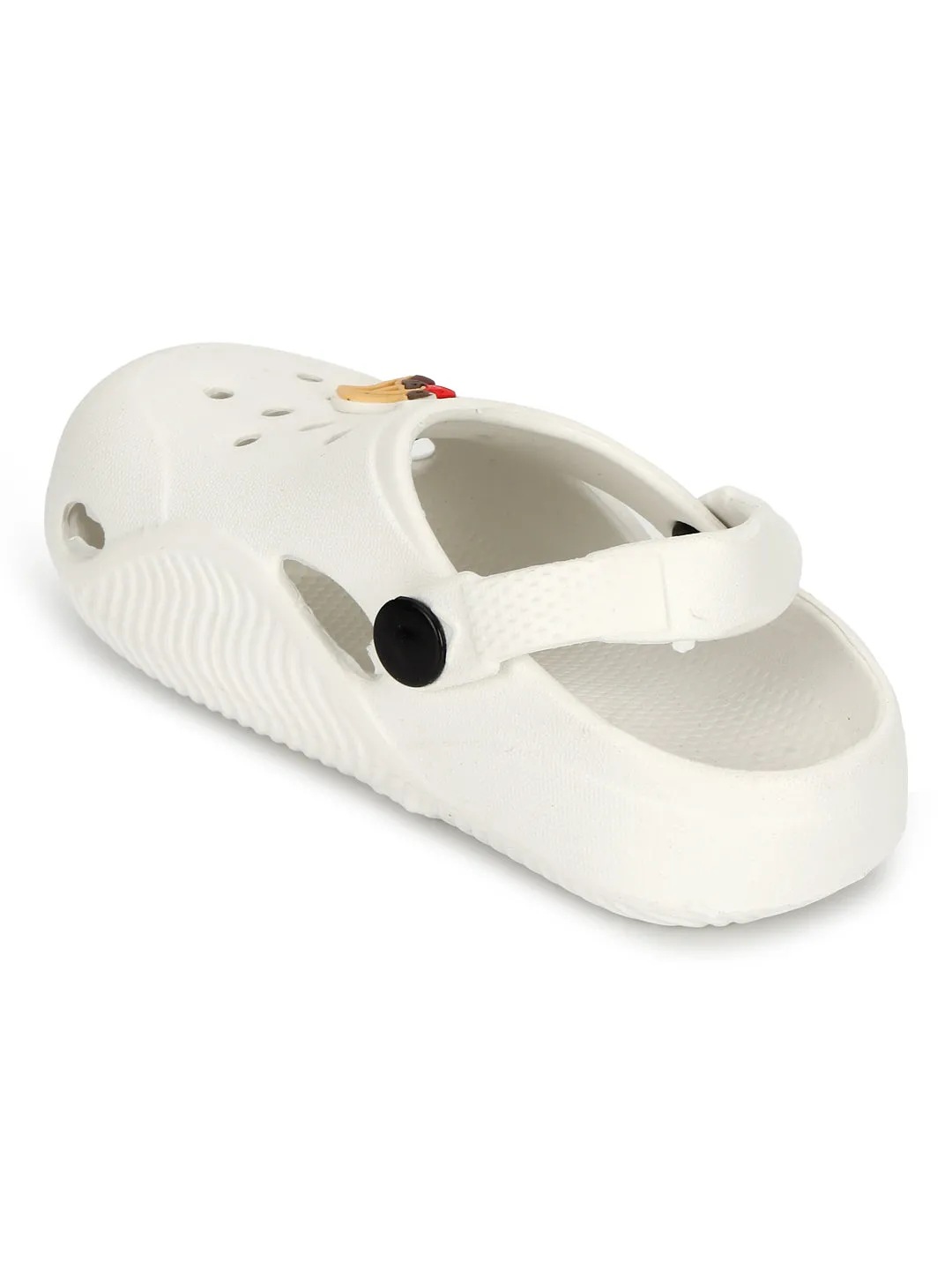 White Stylish Slip-On Clogs For Kids-Unisex (TC-LCLOG1-WHT)