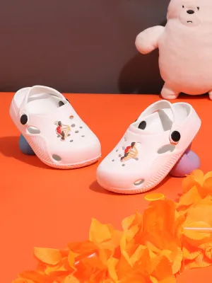 White Stylish Slip-On Clogs For Kids-Unisex (TC-LCLOG1-WHT)