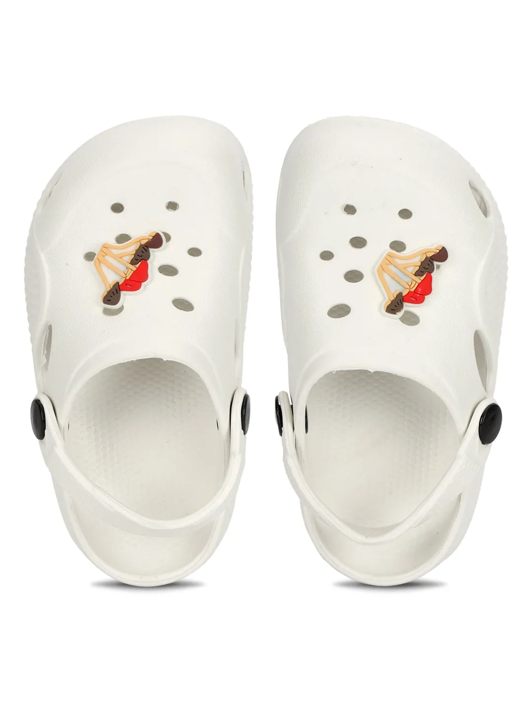 White Stylish Slip-On Clogs For Kids-Unisex (TC-LCLOG1-WHT)