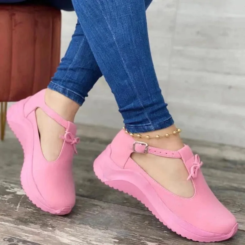 Women Shoes Platform Increase Casual Shoes Solid Color Round Toe Loafers
