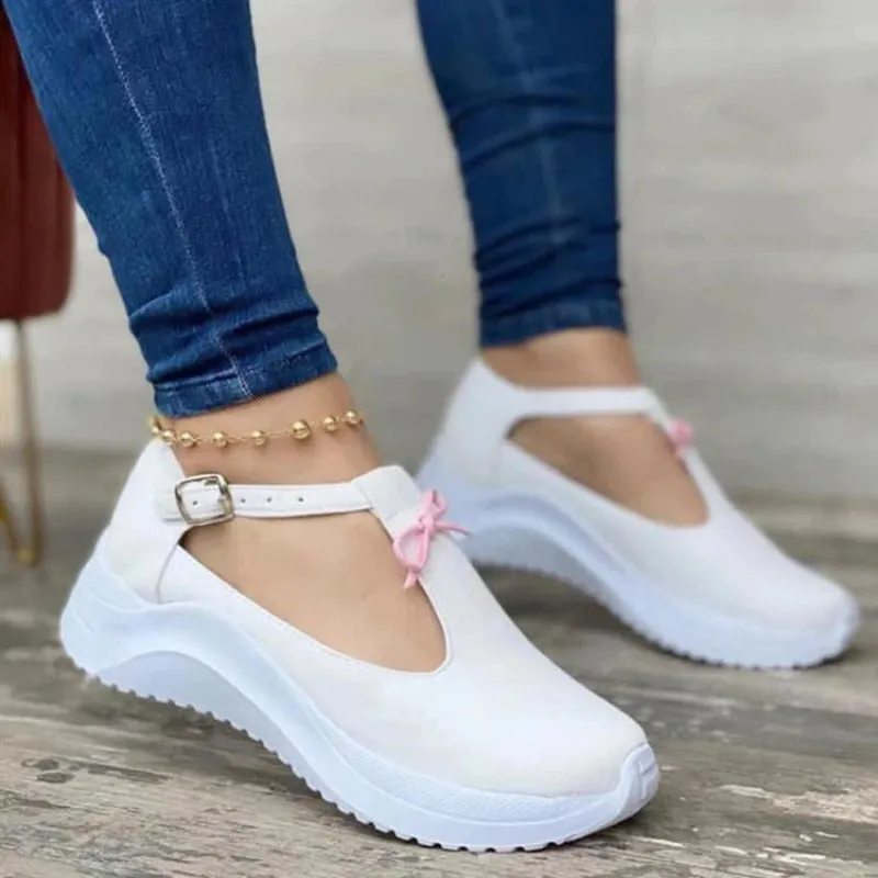 Women Shoes Platform Increase Casual Shoes Solid Color Round Toe Loafers