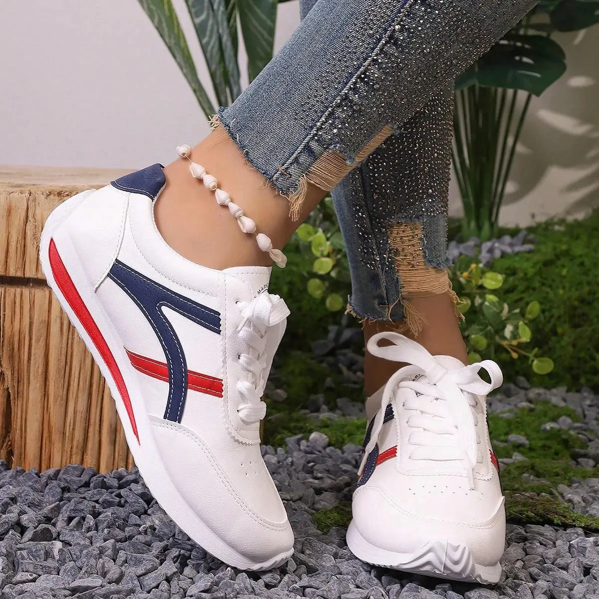 Women Sneakers Summer Casual Walking Shoes for Women Flat Lace Up High Quality Sneakers Fashion Wild Flat-bottomed Loafers