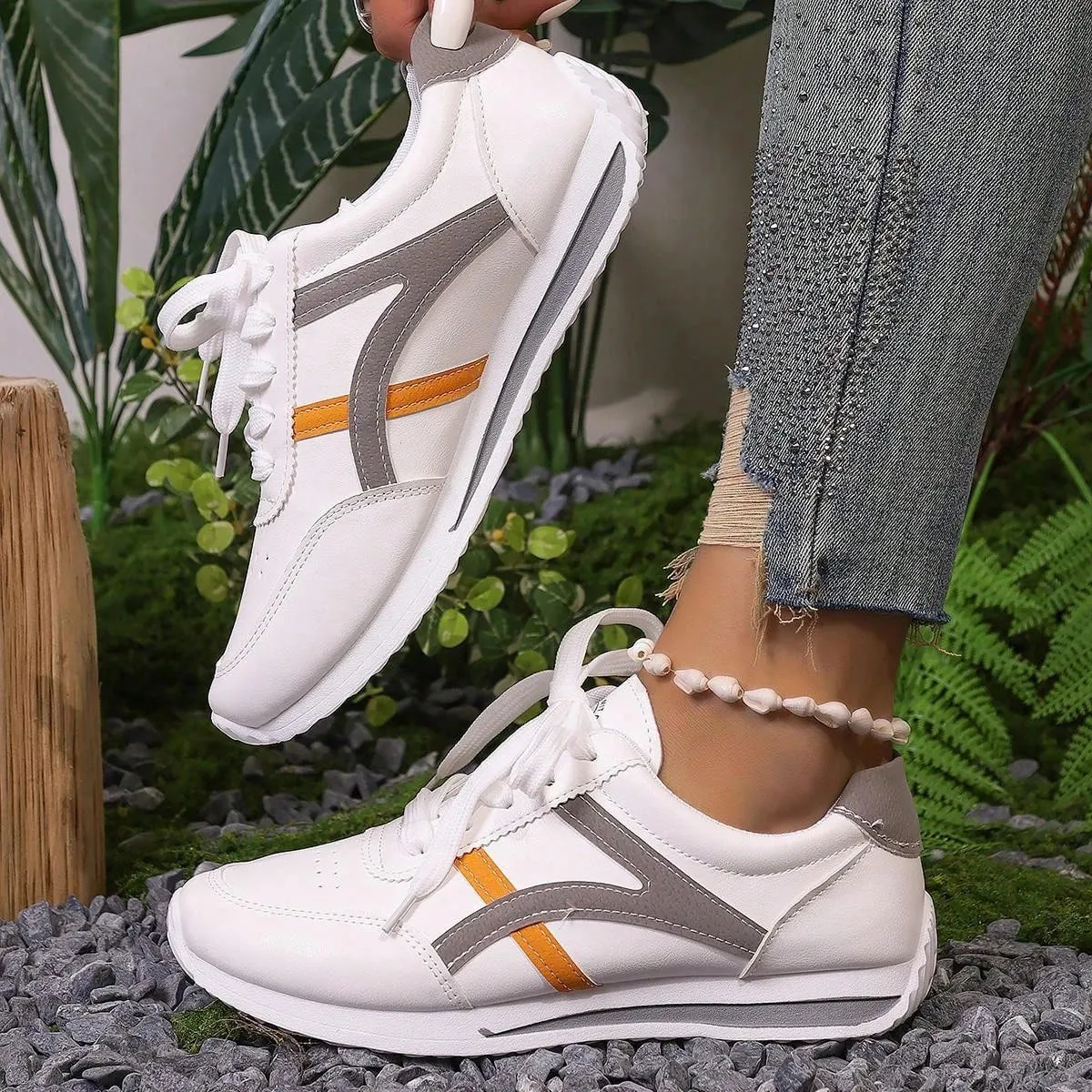 Women Sneakers Summer Casual Walking Shoes for Women Flat Lace Up High Quality Sneakers Fashion Wild Flat-bottomed Loafers
