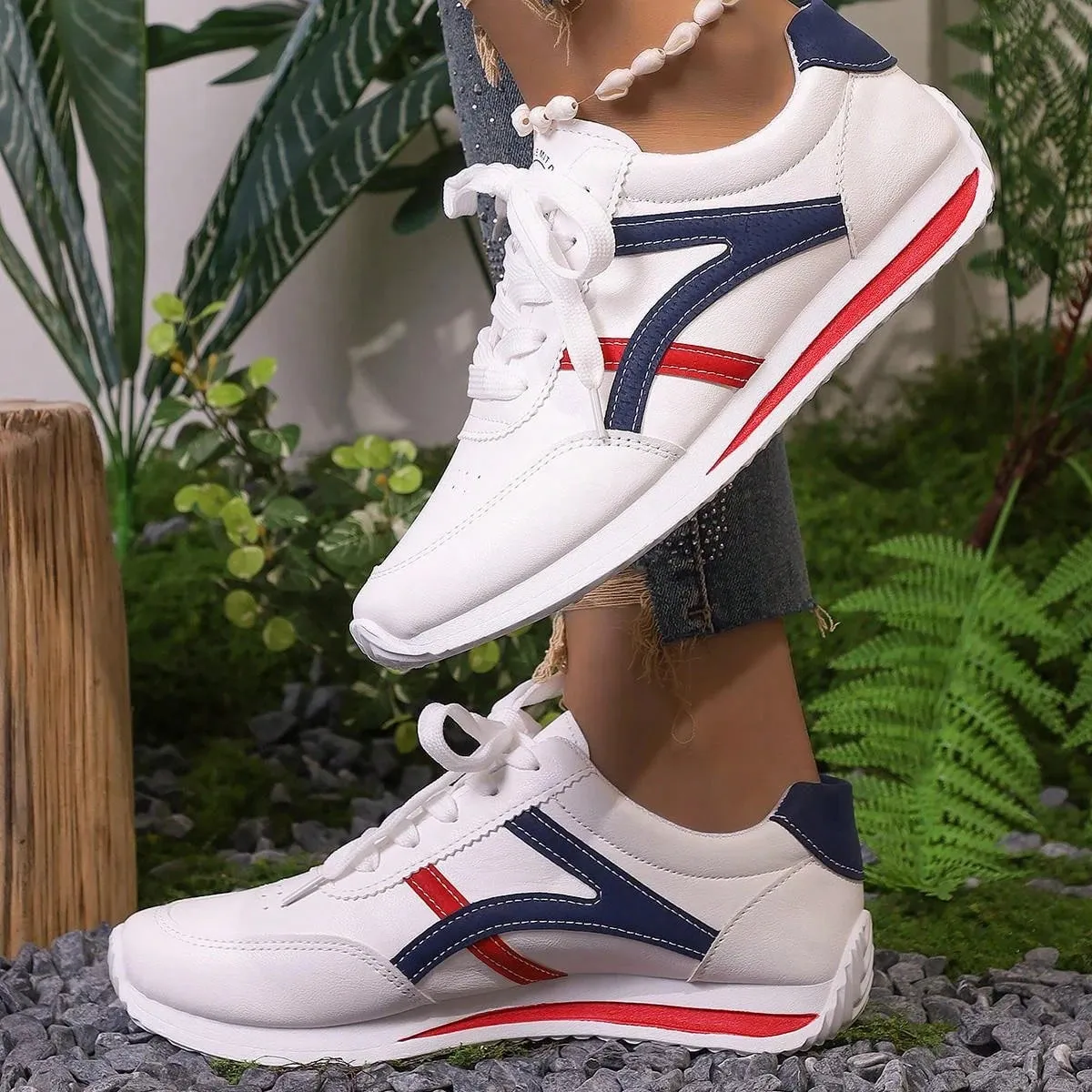 Women Sneakers Summer Casual Walking Shoes for Women Flat Lace Up High Quality Sneakers Fashion Wild Flat-bottomed Loafers