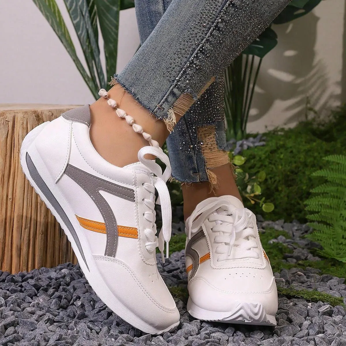 Women Sneakers Summer Casual Walking Shoes for Women Flat Lace Up High Quality Sneakers Fashion Wild Flat-bottomed Loafers