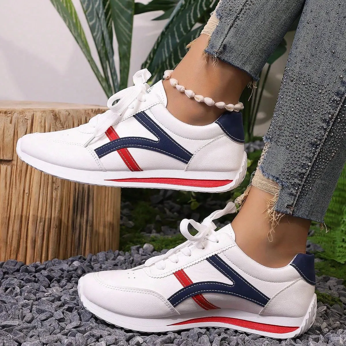 Women Sneakers Summer Casual Walking Shoes for Women Flat Lace Up High Quality Sneakers Fashion Wild Flat-bottomed Loafers