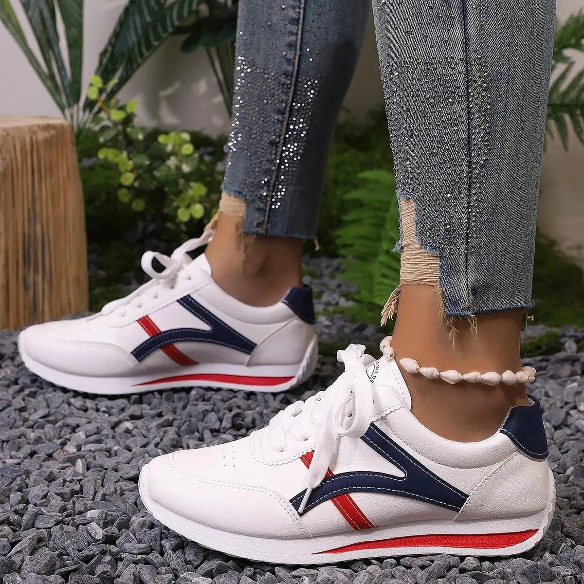 Women Sneakers Summer Casual Walking Shoes for Women Flat Lace Up High Quality Sneakers Fashion Wild Flat-bottomed Loafers