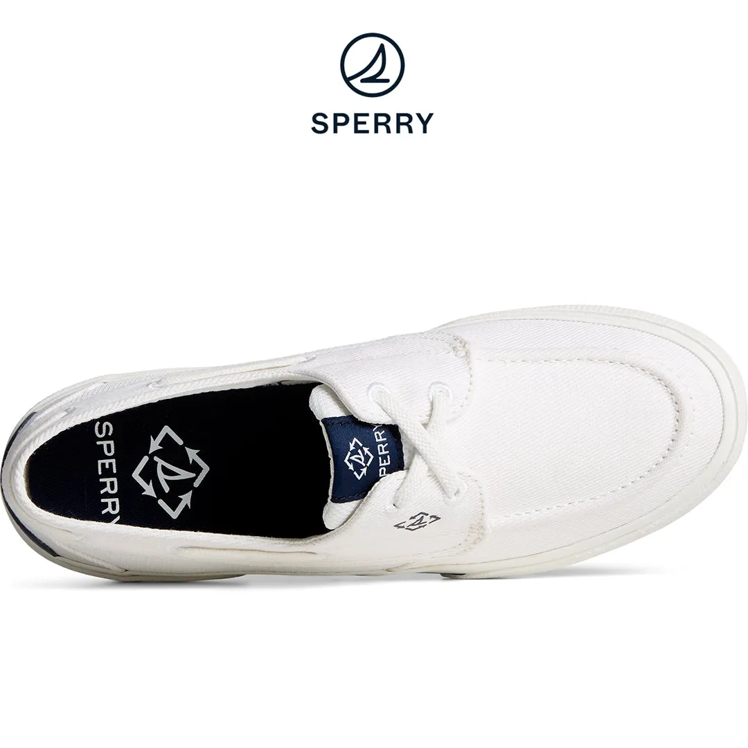 Women's Pier Wave Washed Heavy Twill Boat Sneakers - White (STS88552)
