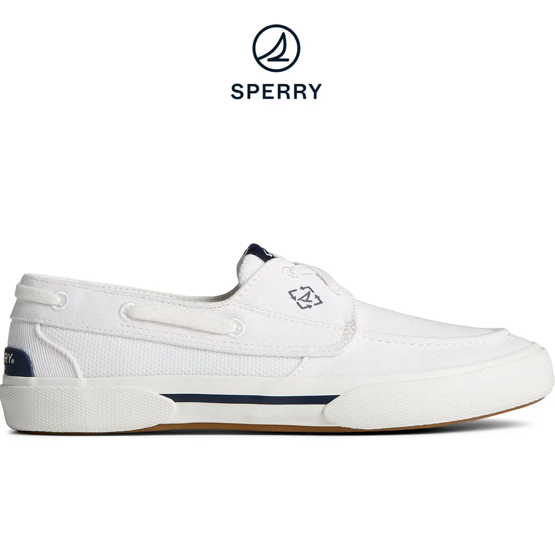 Women's Pier Wave Washed Heavy Twill Boat Sneakers - White (STS88552)