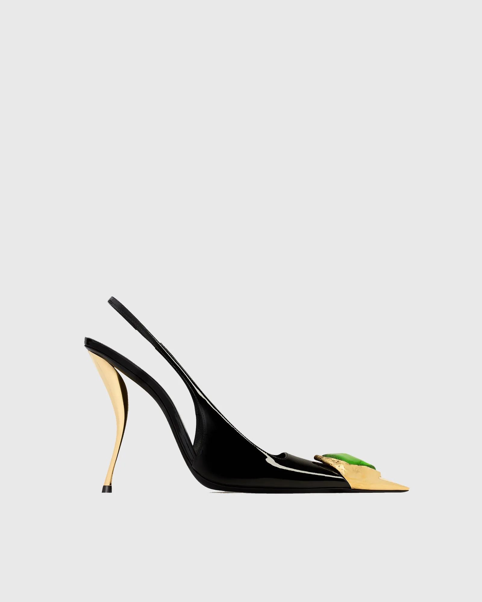 Xue Rhinestone Toe Slingback Pumps In Black