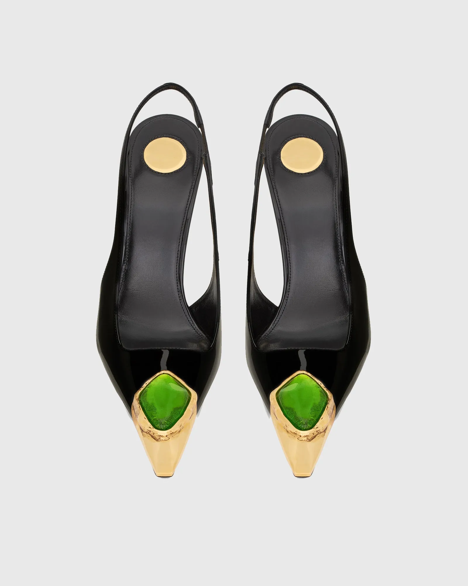 Xue Rhinestone Toe Slingback Pumps In Black