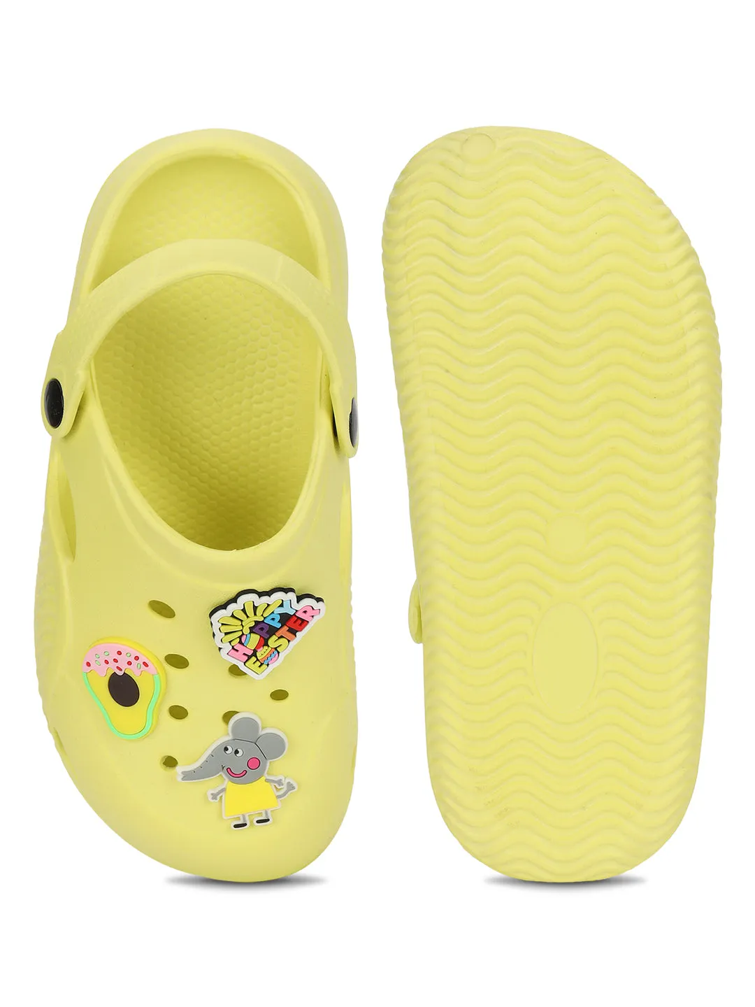 Yellow Stylish Slip-On Clogs For Kids-Unisex (TC-LCLOG1-YEL)