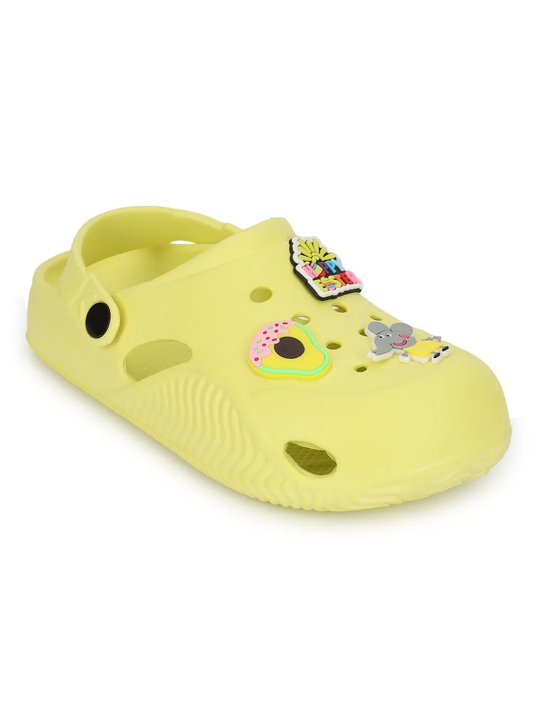 Yellow Stylish Slip-On Clogs For Kids-Unisex (TC-LCLOG1-YEL)