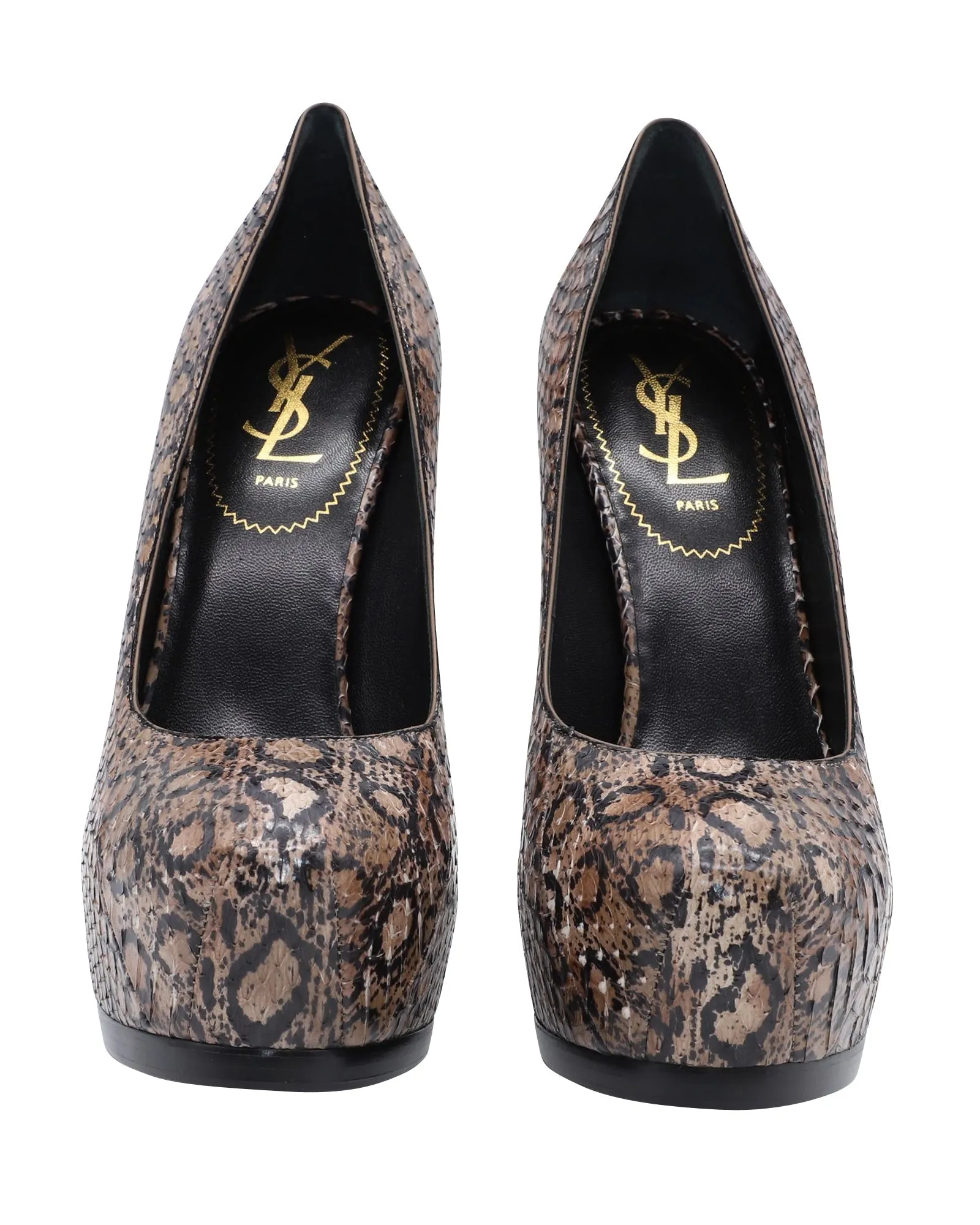 Yves Saint Laurent Tribtoo 105 Platform Pumps in Animal Print Python Leather