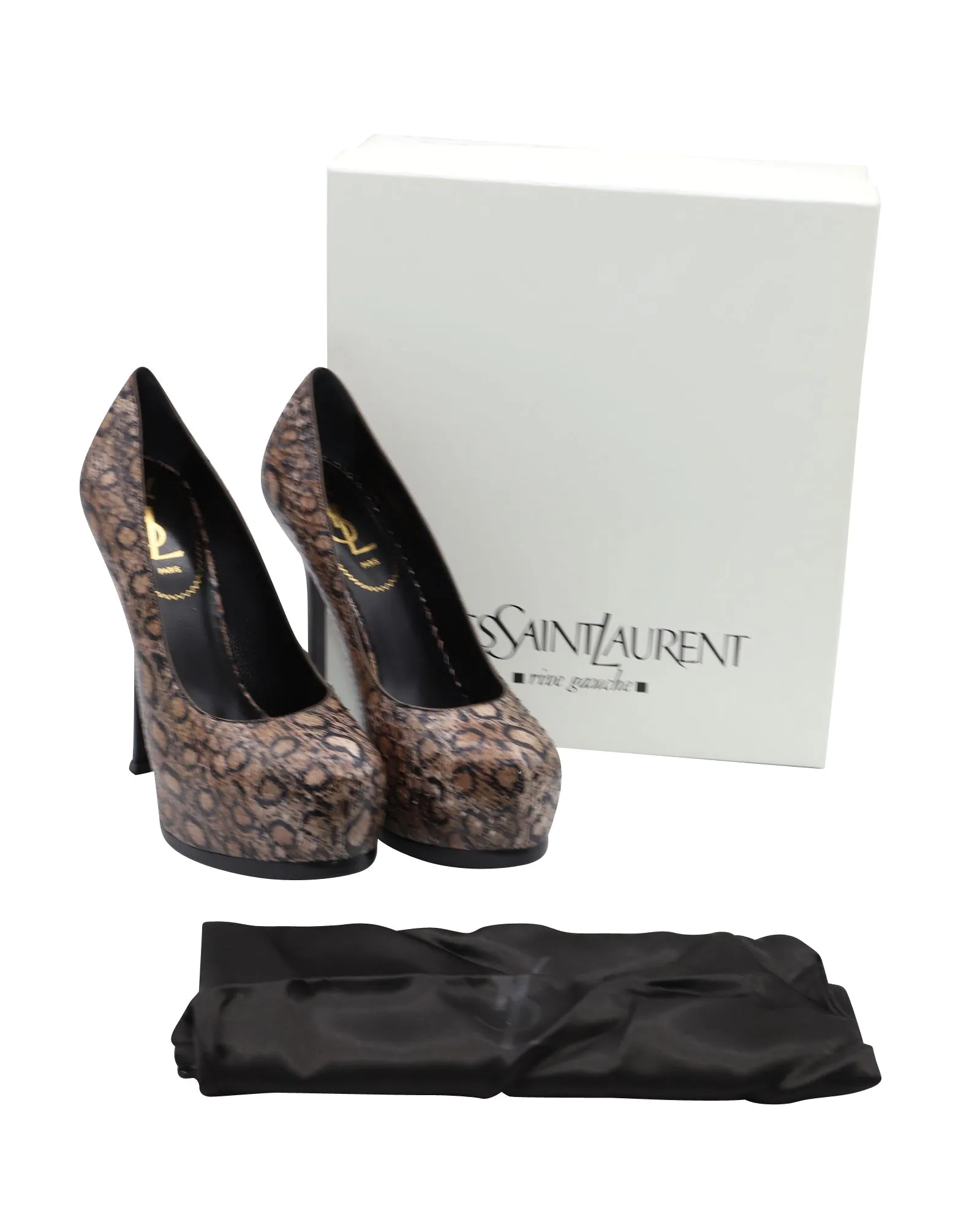 Yves Saint Laurent Tribtoo 105 Platform Pumps in Animal Print Python Leather