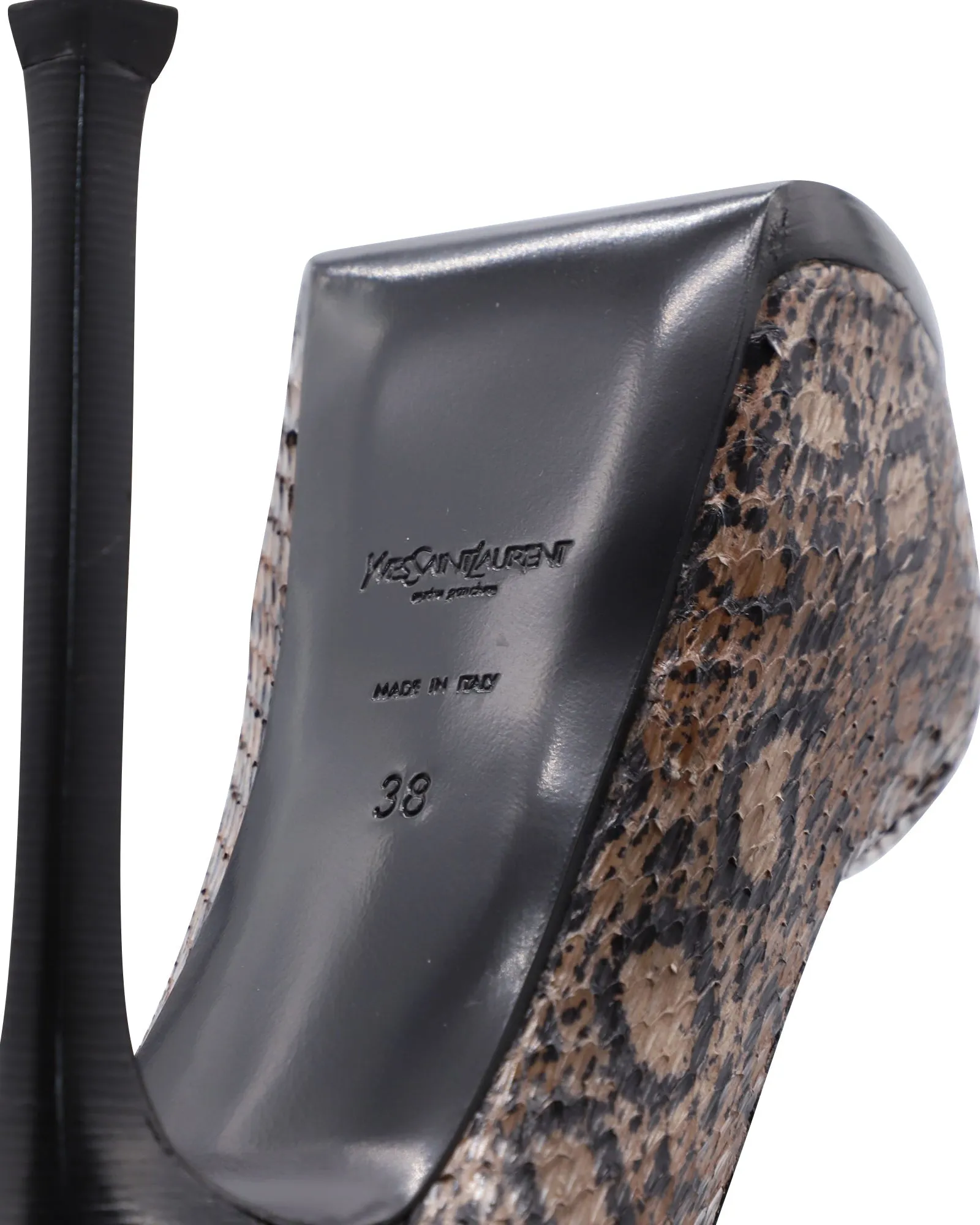 Yves Saint Laurent Tribtoo 105 Platform Pumps in Animal Print Python Leather